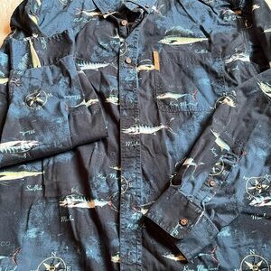 Magellan Outdoors Men's Blue Nautical Print Shirt Jacket